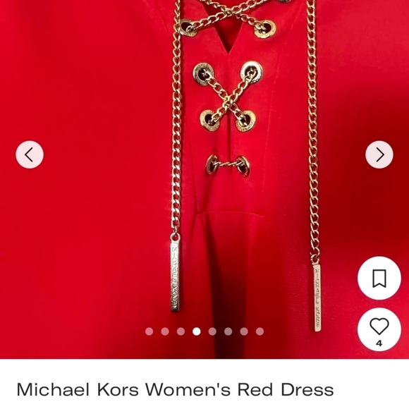 Michael Kors Red Lace-Up Dress size smal - Picture 2 of 2